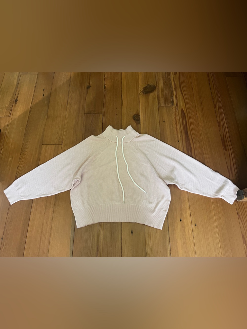 Varley Light Pink Cowl Neck Sweater SMALL